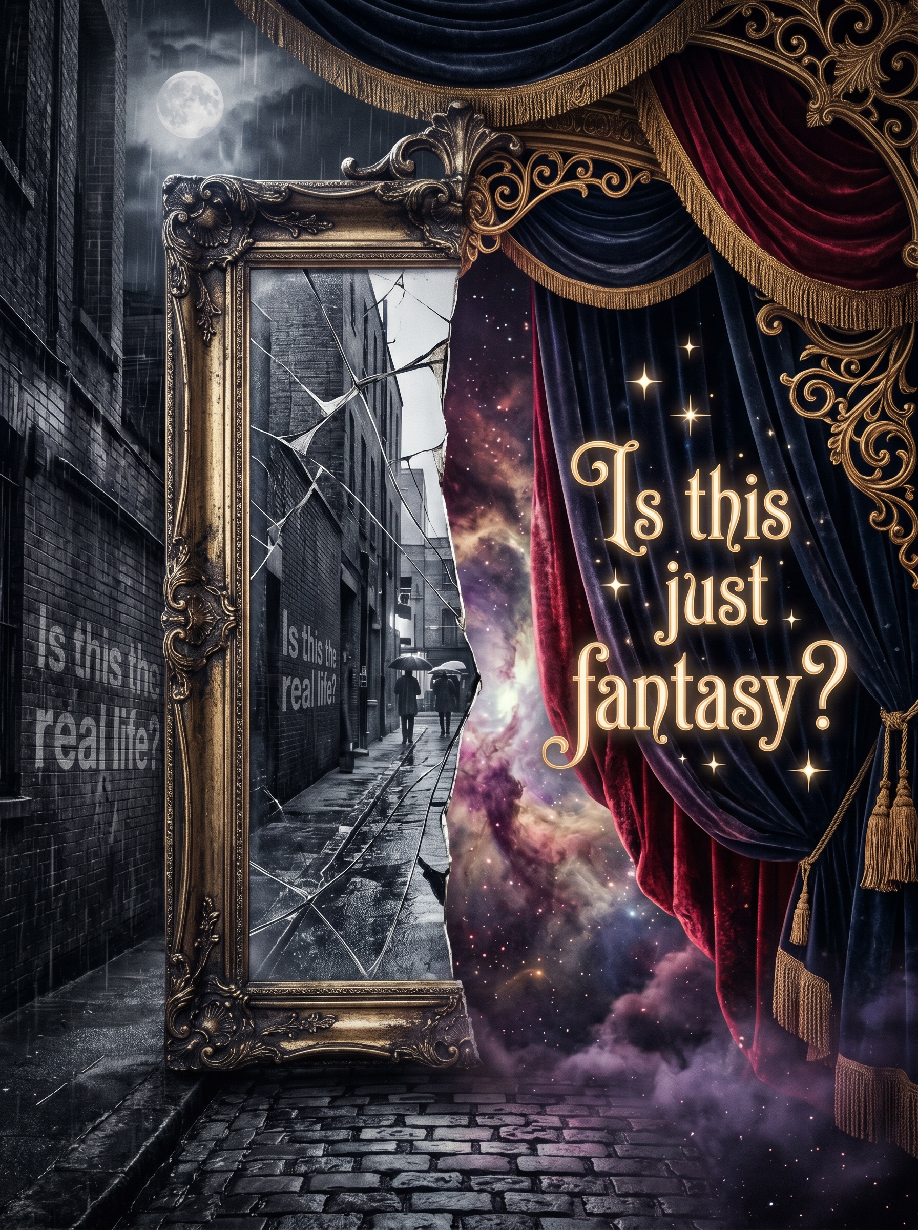 Bohemian Rhapsody by Queen – 'Is this the real life? Is this just fantasy?' Lyric Art