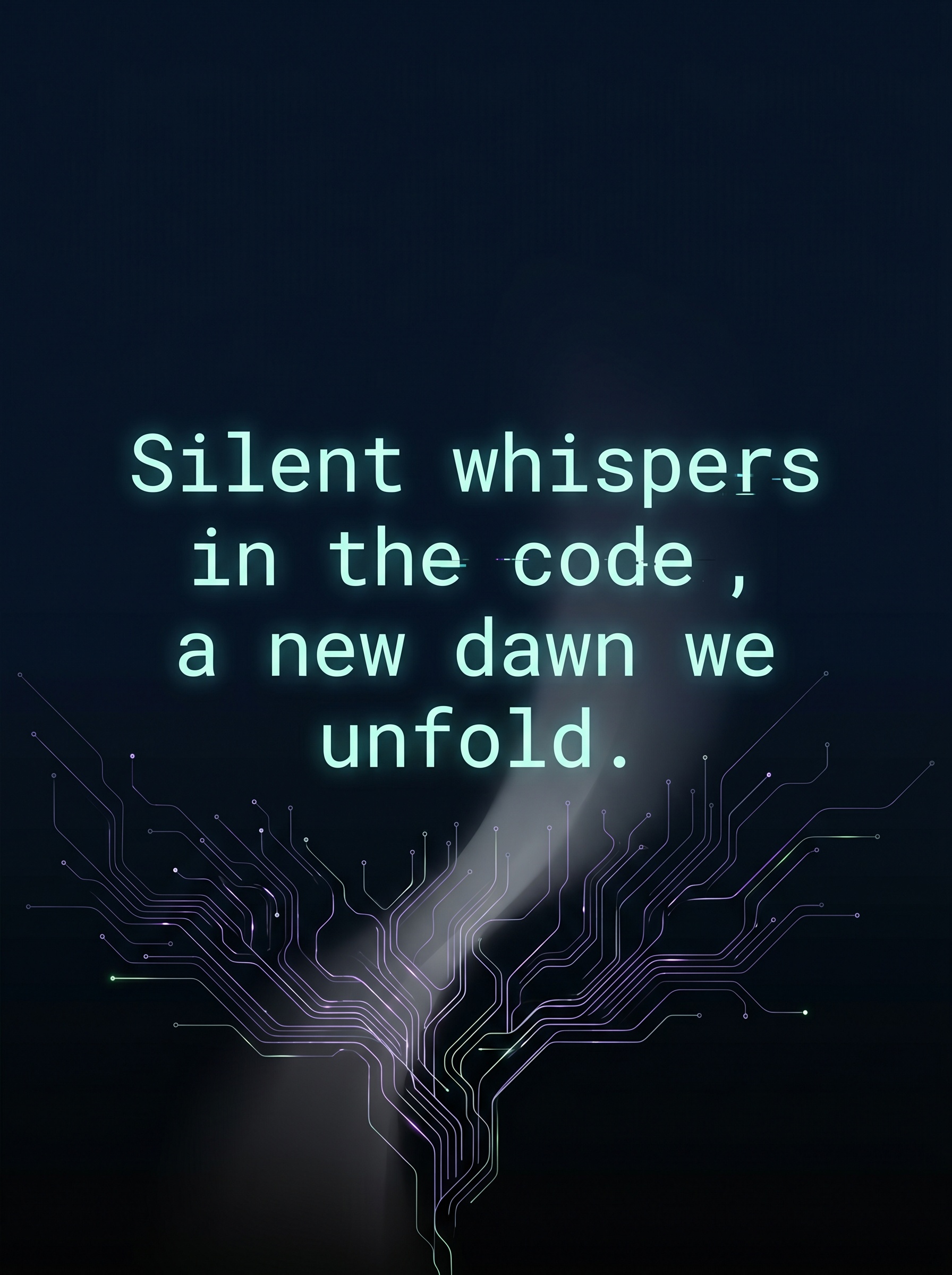 Echoes in the Code by The Digital Drift – 'Silent whispers in the code, a new dawn we unfold.' Lyric Art